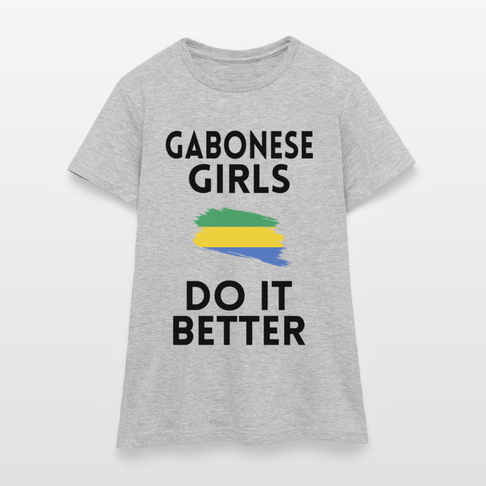 T-shirt femme coloris clair - Gabonese Girls Do It Better - gris chiné