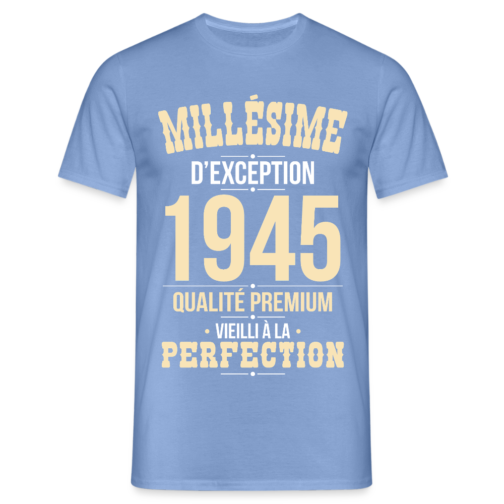 T-shirt Homme - Anniversaire 80 Ans - Millésime 1945 - carolina blue