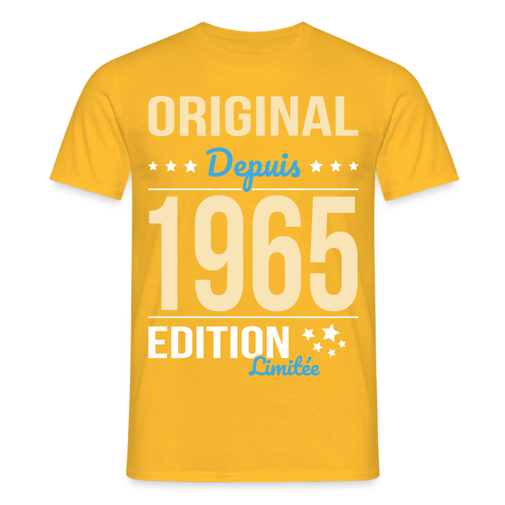 T-shirt Homme - Anniversaire 60 Ans - Original depuis 1965 - jaune