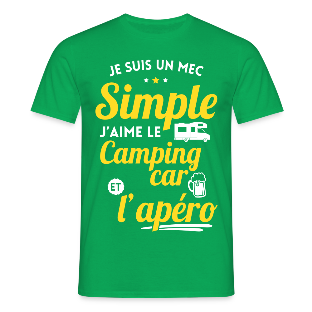 T-shirt Homme - J'aime le camping-car et l'apéro - vert