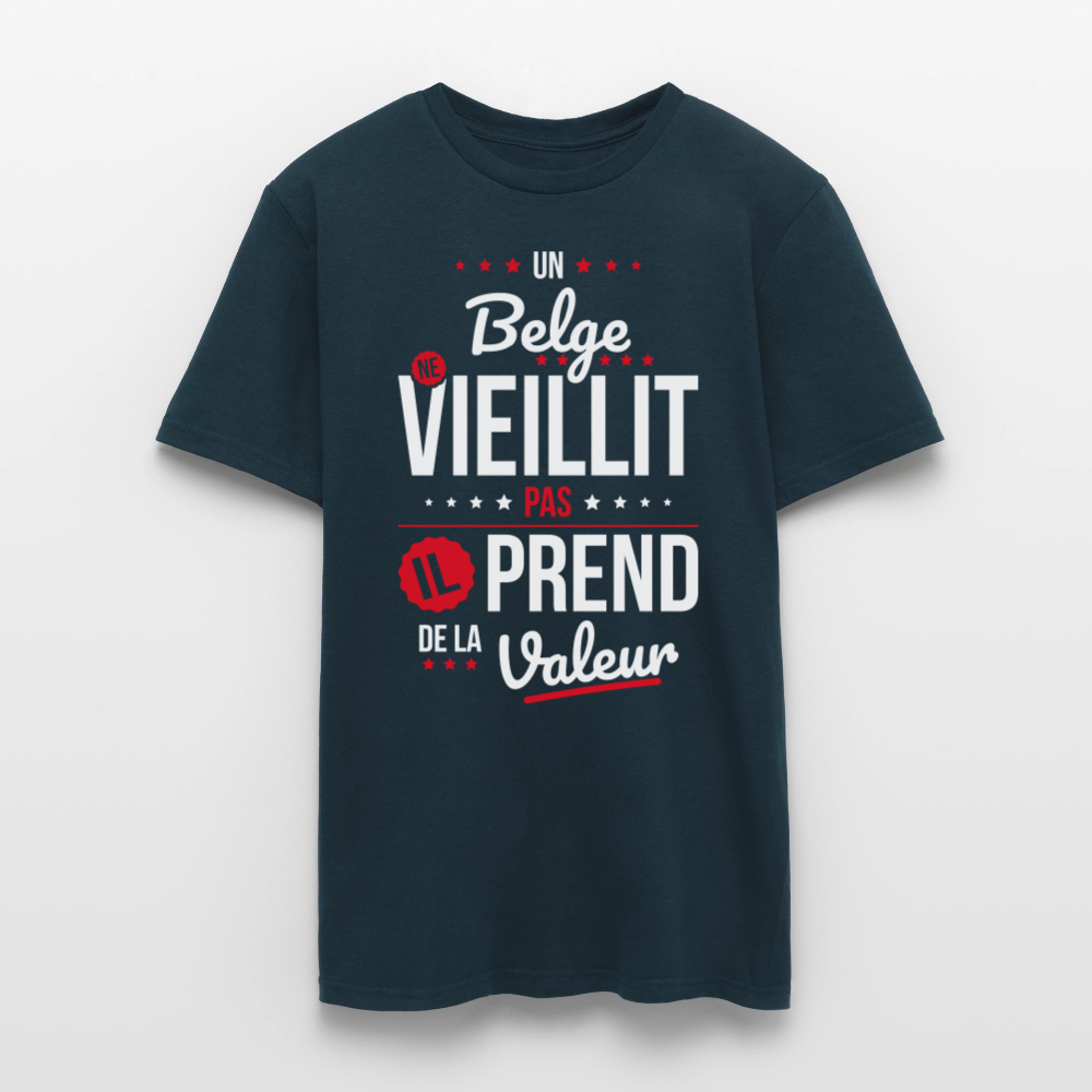 T-shirt Homme - Un Belge ne vieillit pas - marine