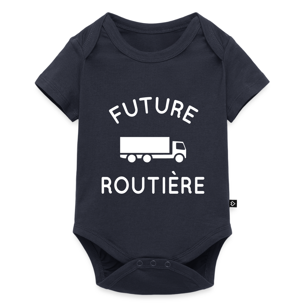 Body Bébé bio manches courtes - Future routière - bleu marine