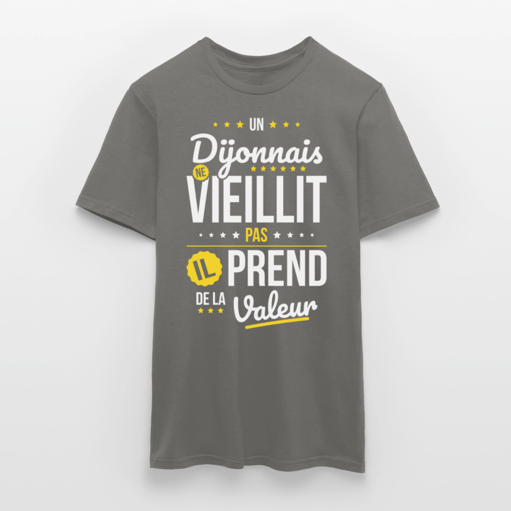 T-shirt Homme - Un Dijonnais ne vieillit pas - gris graphite