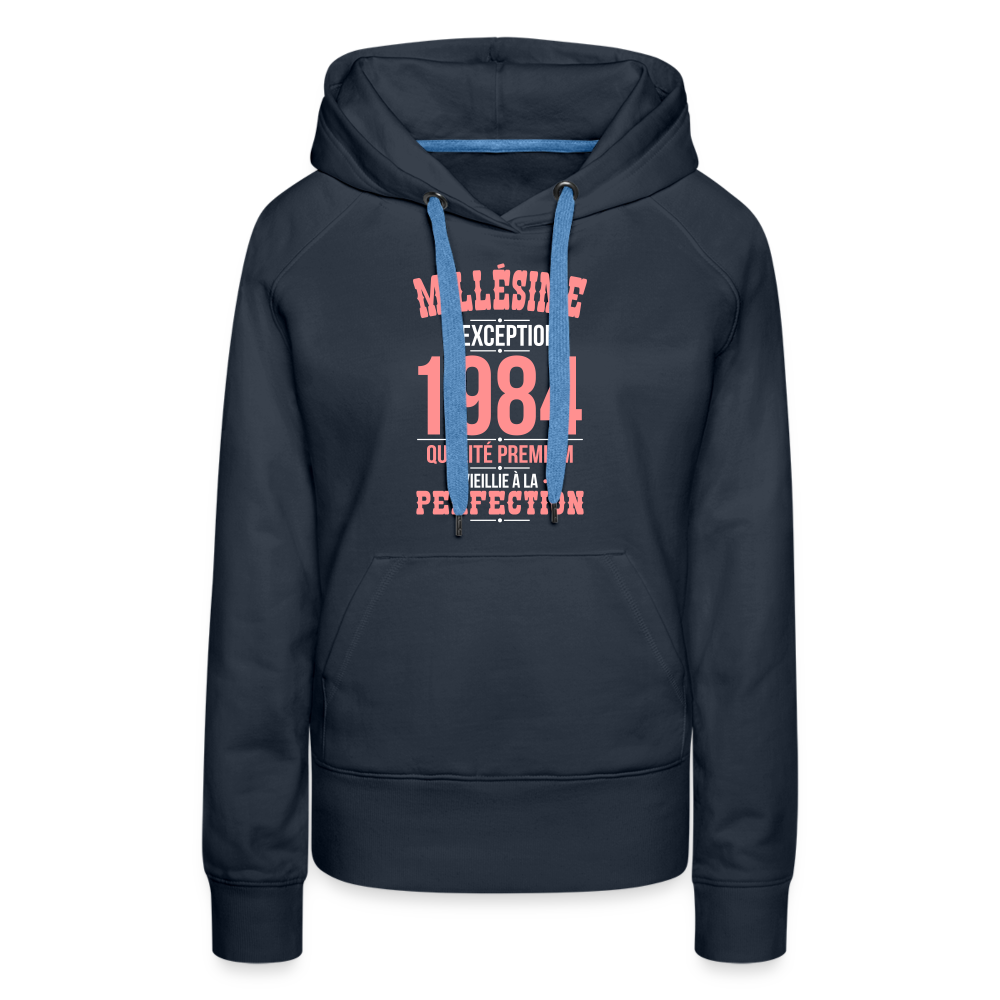 Sweat à capuche Premium Femme - Anniversaire 41 Ans - Millésime 1984 - marine