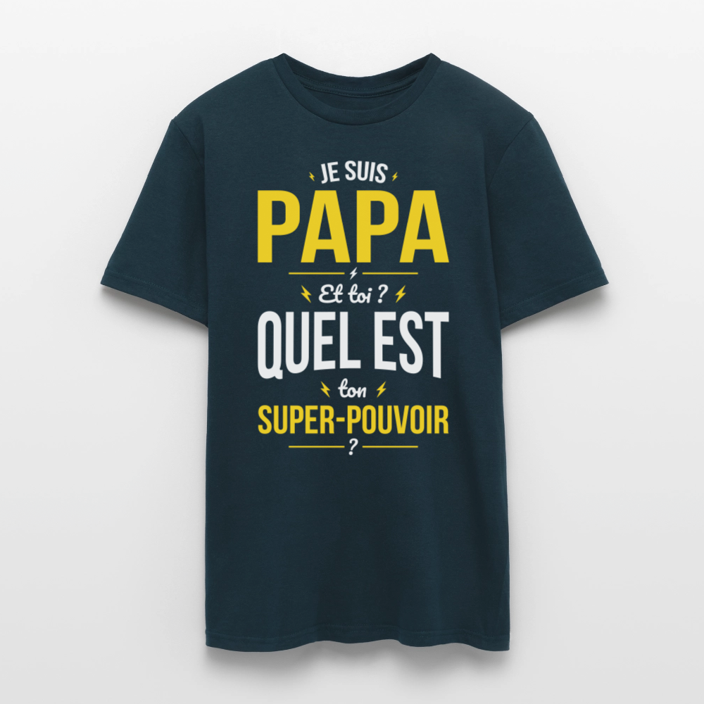T-shirt Homme - Je suis Papa - Super-pouvoir - marine