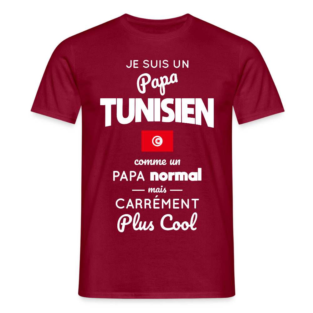 T-shirt Homme - Papa Tunisien Plus Cool - rouge brique