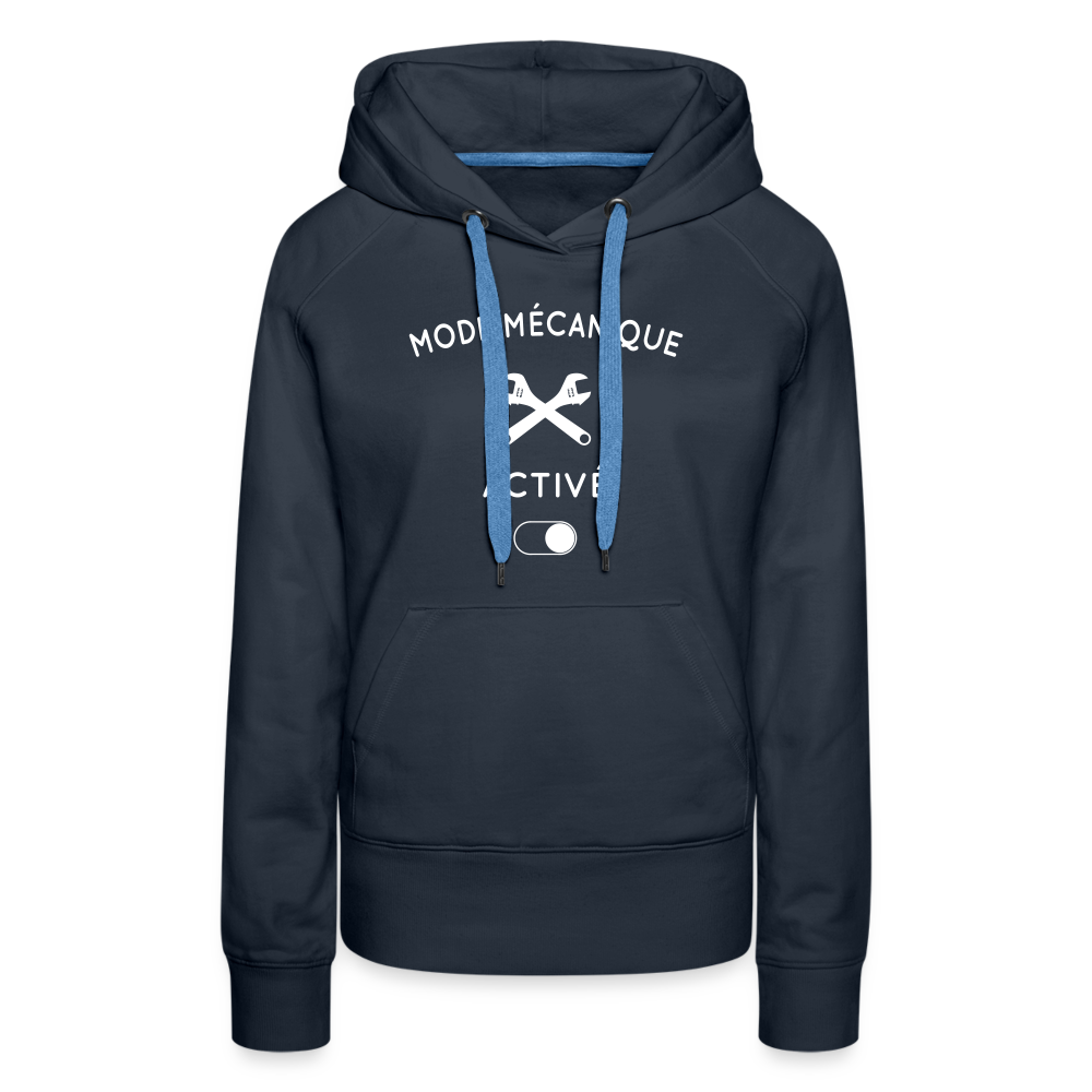 Sweat à capuche Premium Femme - Mode mécanique activé - marine