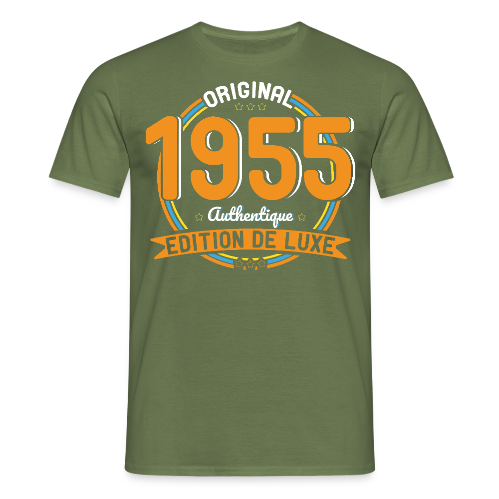 T-shirt Homme - Anniversaire 70 Ans - Original 1955 Authentique - vert militaire