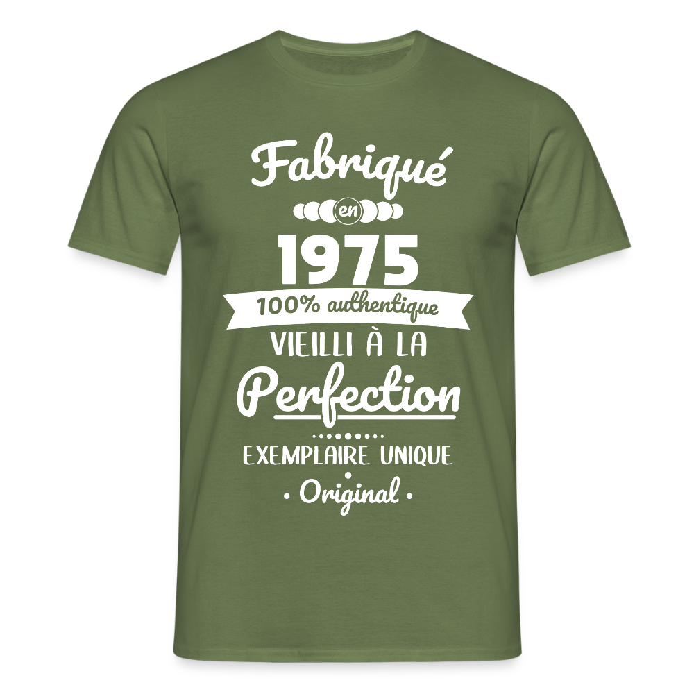 T-shirt Homme - Anniversaire 50 Ans - Fabriqué en 1975 - vert militaire