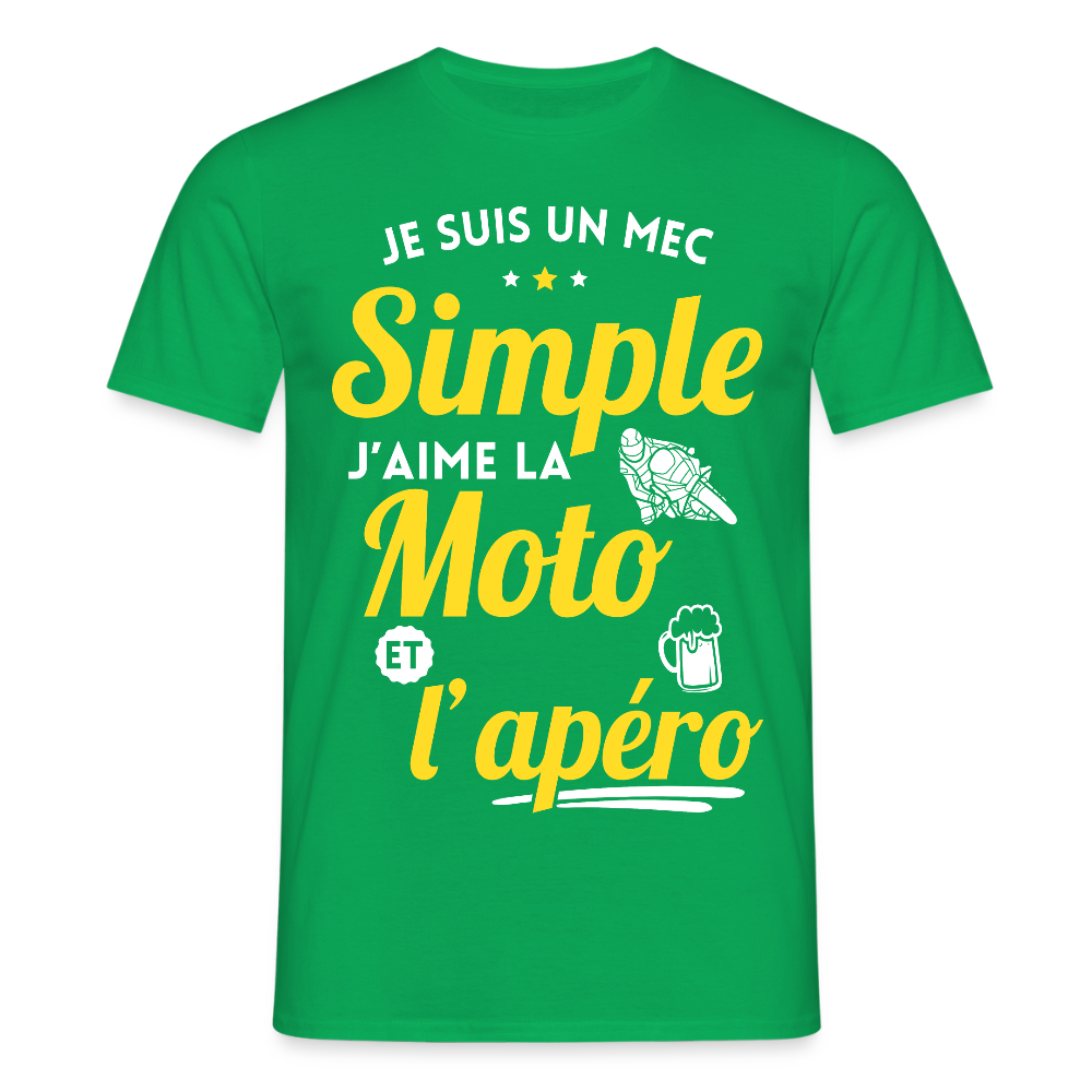T-shirt Homme - J'aime la moto et l'apéro - vert