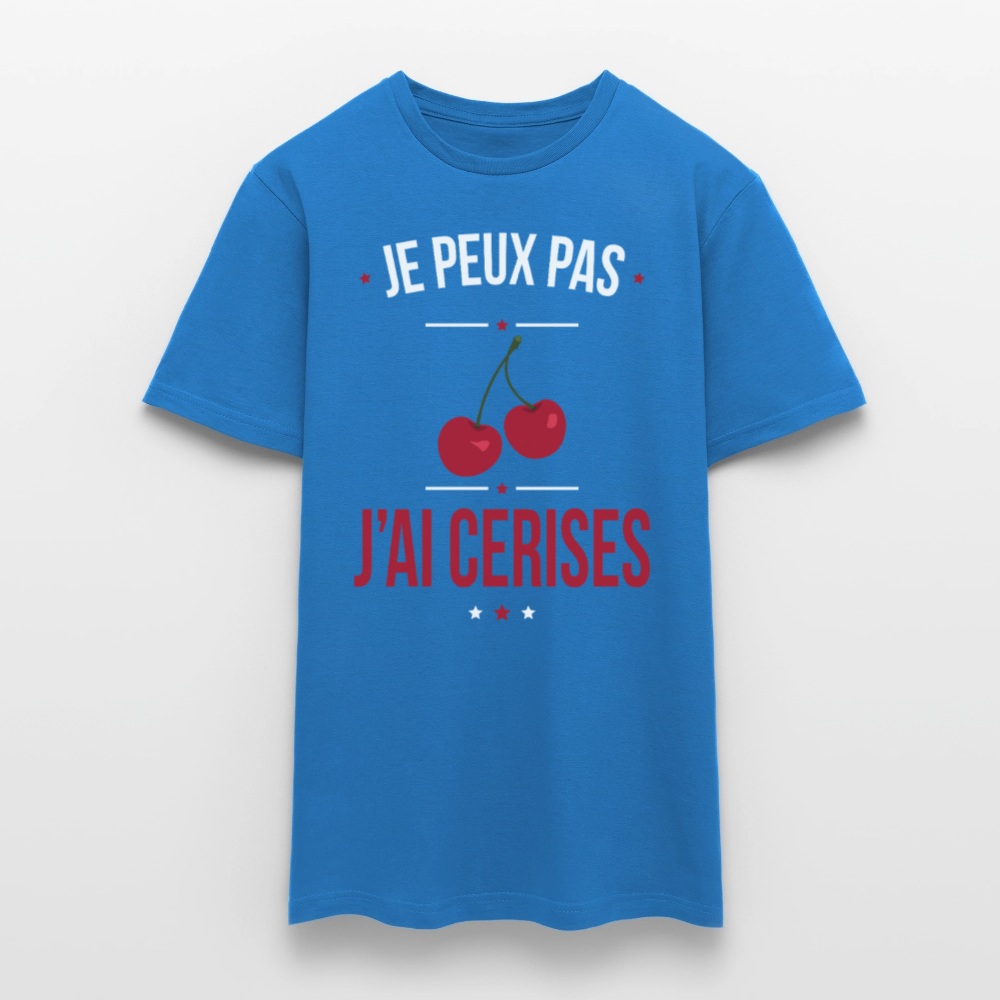 T-shirt Homme - Je peux pas j'ai cerises - bleu royal