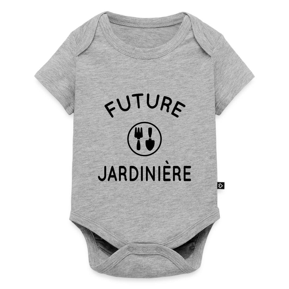 Body Bébé bio manches courtes - Future jardinière - gris chiné