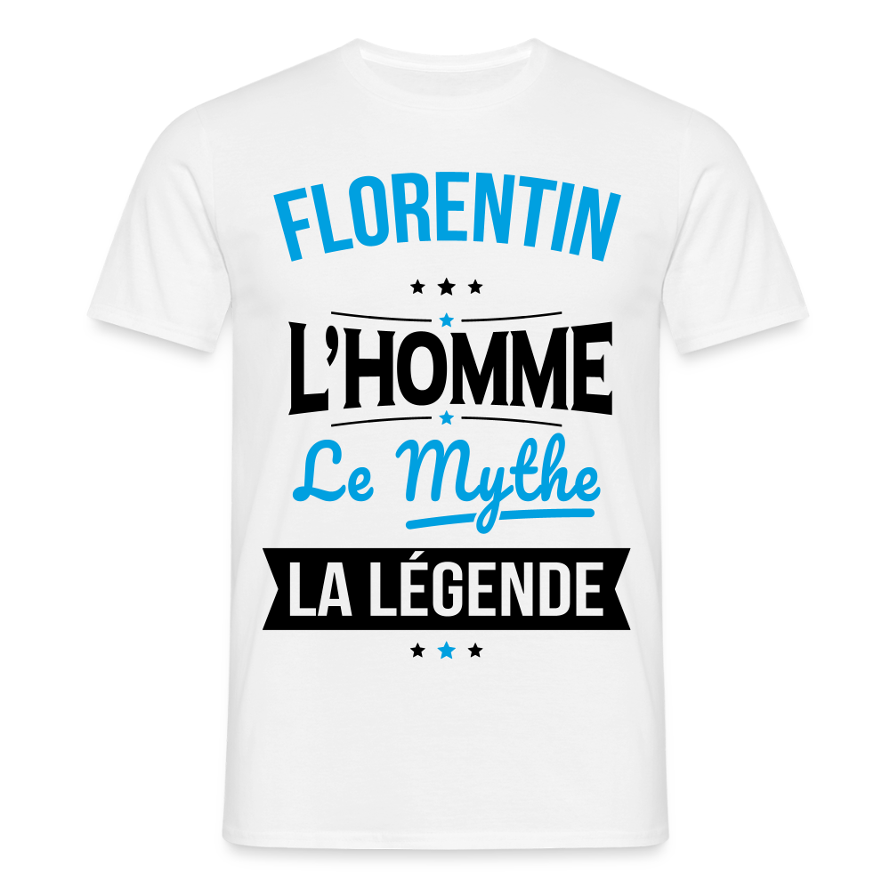 T-shirt Homme - Florentin - l'Homme - le Mythe - la Légende - blanc