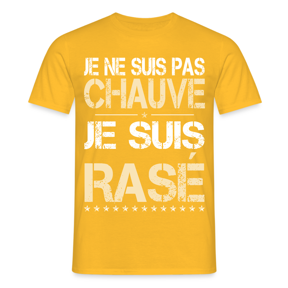 T-shirt Homme - Je ne suis pas chauve - Cadeau Humour - jaune