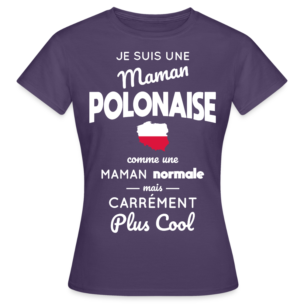 T-shirt Femme - Maman Polonaise plus cool - violet foncé