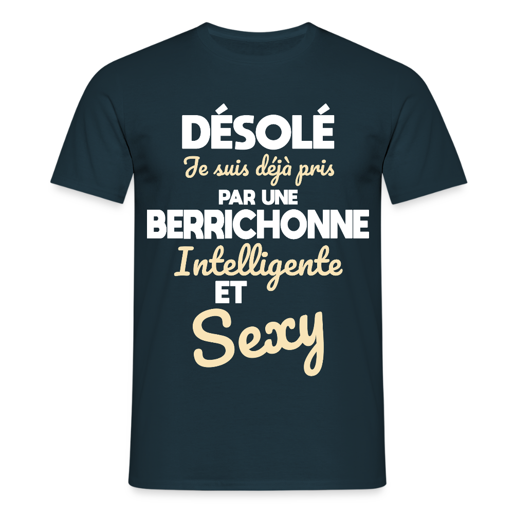 T-shirt Homme - Je suis déjà pris par une Berrichonne intelligente et sexy - marine