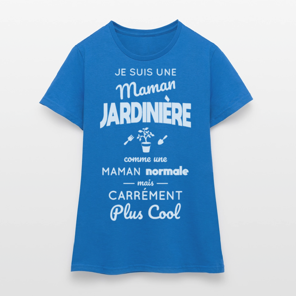 T-shirt Femme - Maman jardinière plus cool - bleu royal