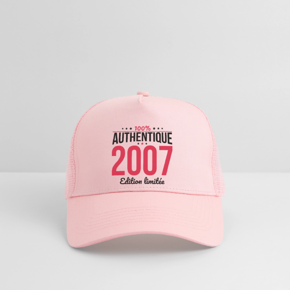 Casquette Trucker - Anniversaire 18 Ans - 100% Authentique 2007 - rose pâle