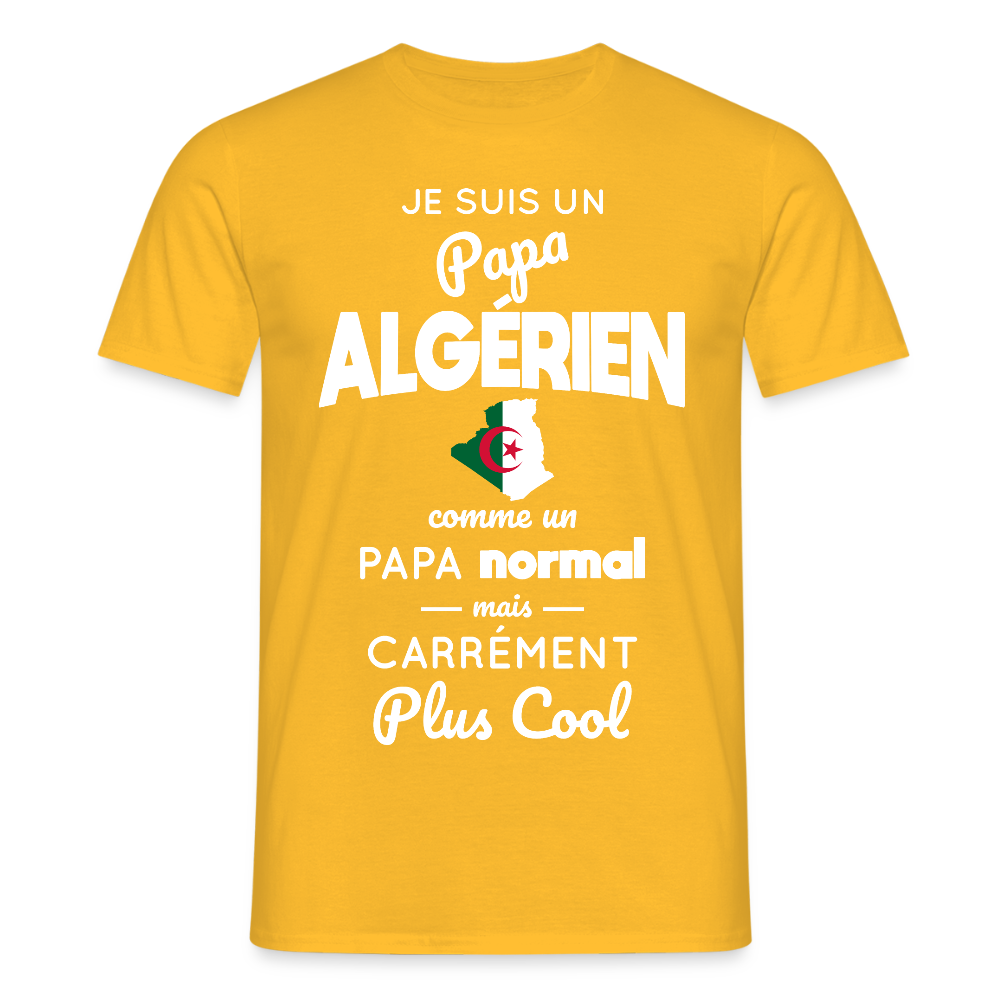 T-shirt Homme - Papa Algérien Plus Cool - jaune