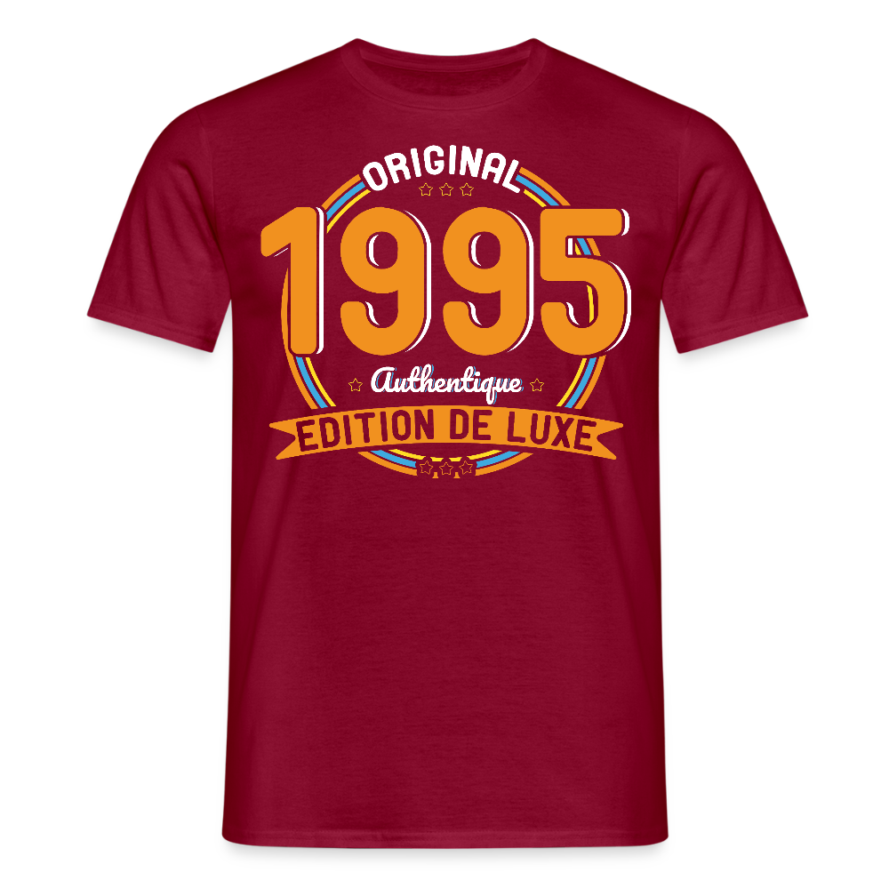 T-shirt Homme - Anniversaire 30 Ans - Original 1995 Authentique - rouge brique