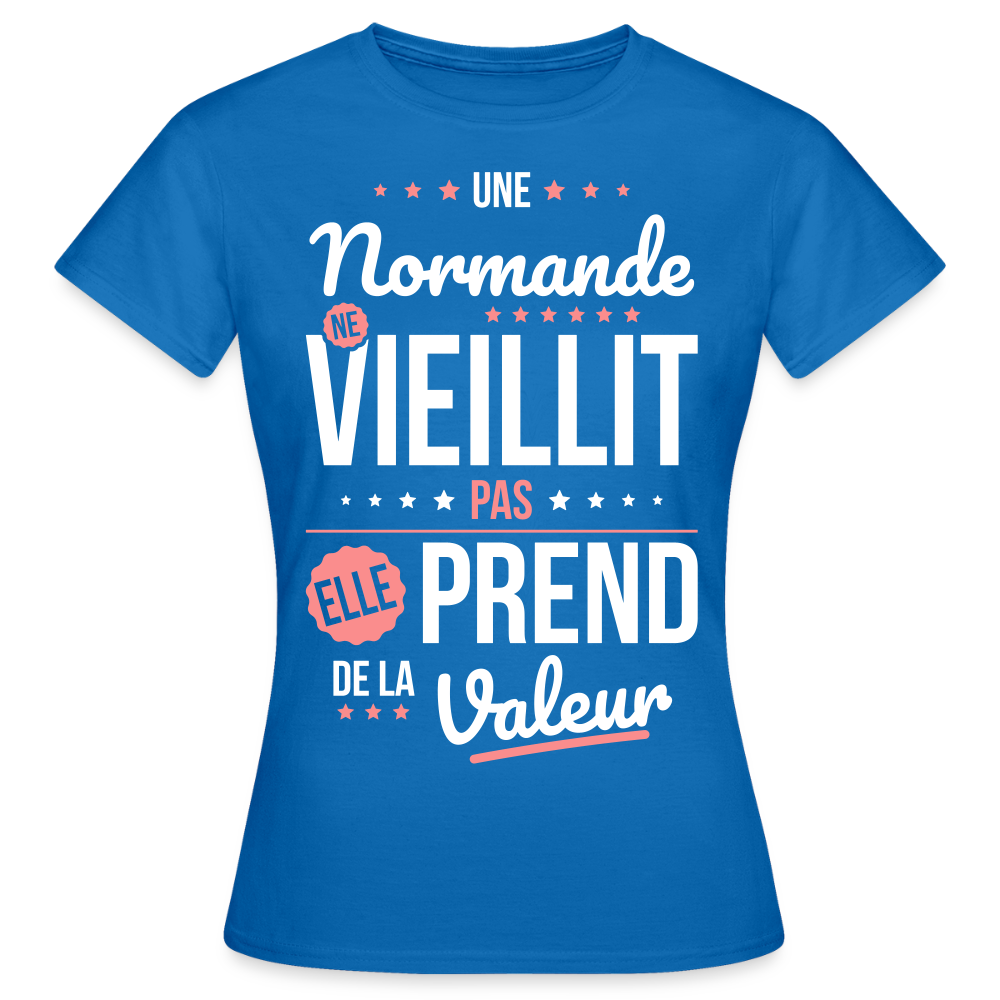 T-shirt Femme - Une Normande ne vieillit pas - bleu royal