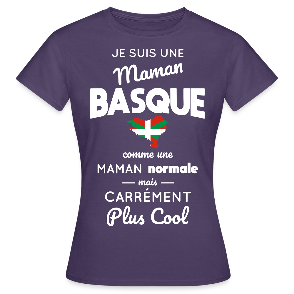 T-shirt Femme - Maman Basque plus cool - violet foncé