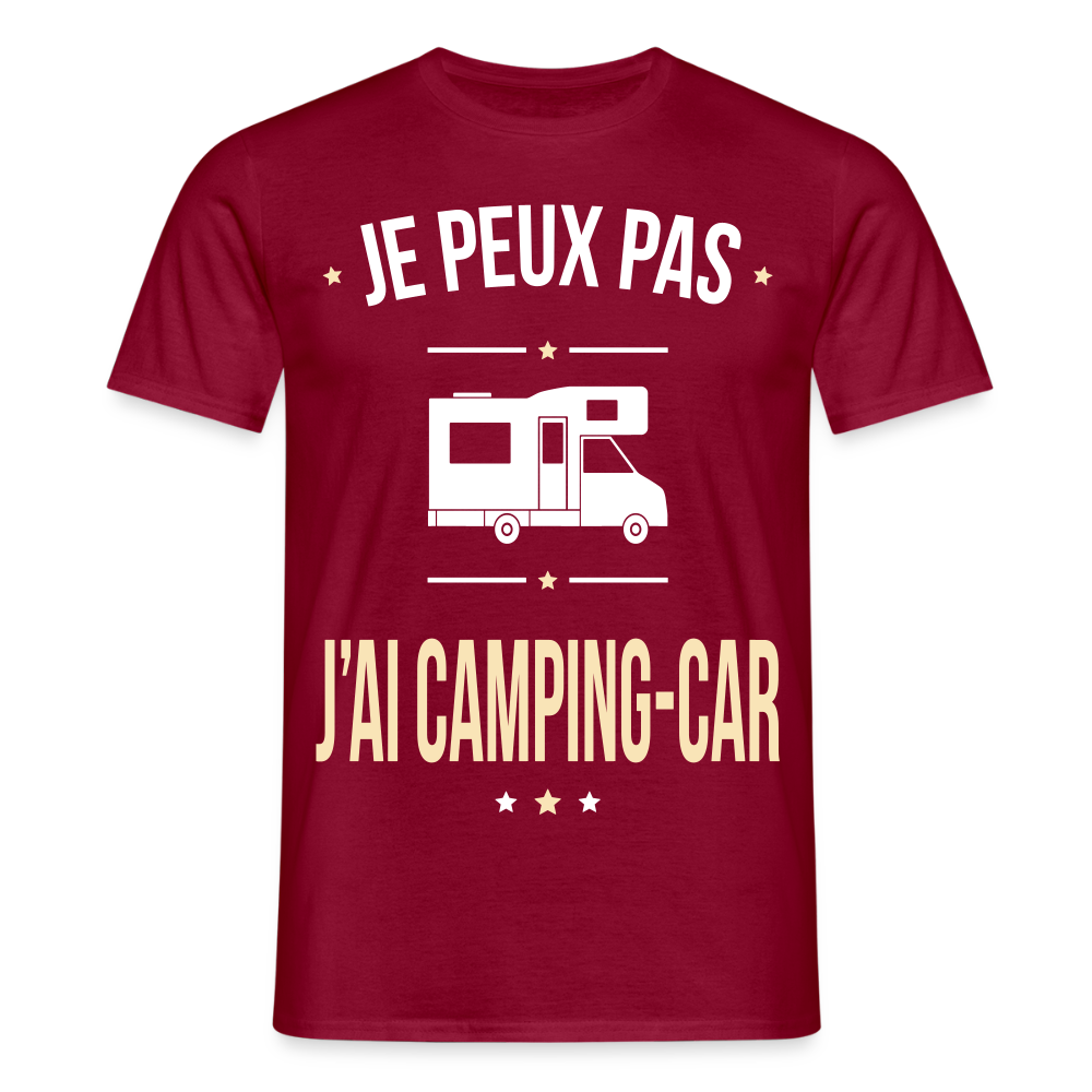 T-shirt Homme - Je peux pas j'ai Camping-car - rouge brique