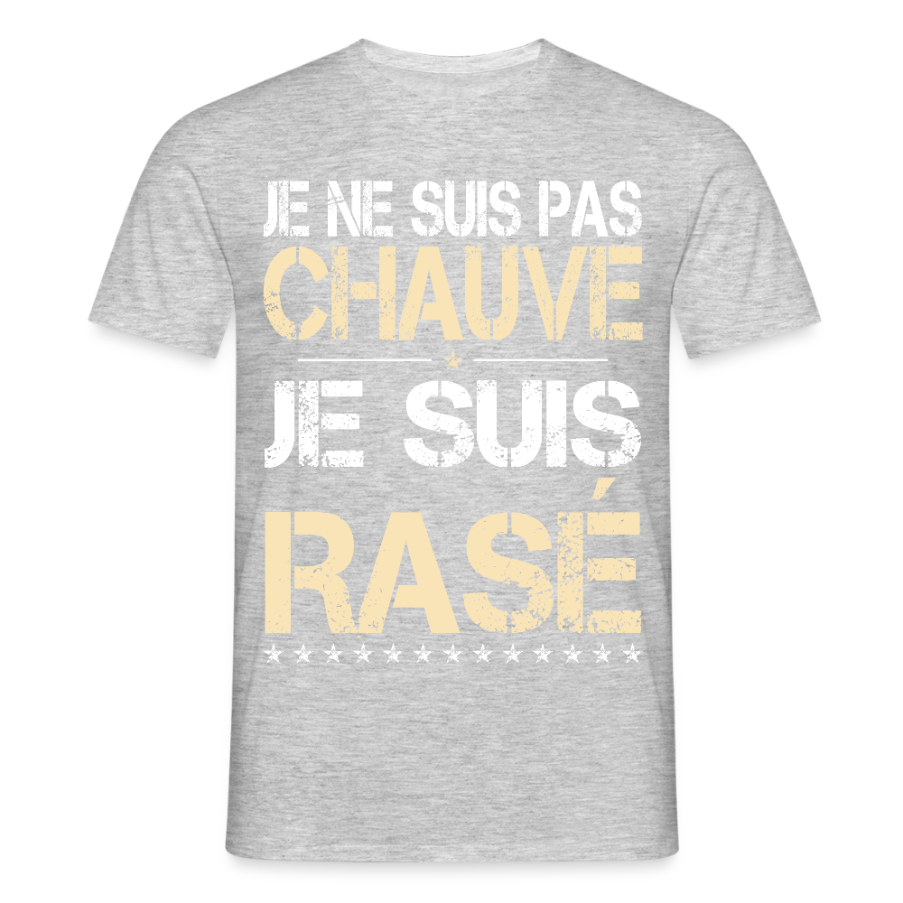 T-shirt Homme - Je ne suis pas chauve - Cadeau Humour - gris chiné
