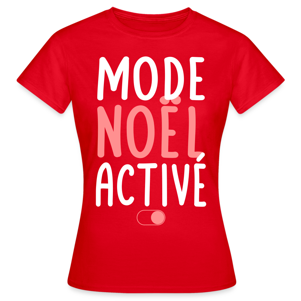 T-shirt Femme - Mode Noël activé - rouge