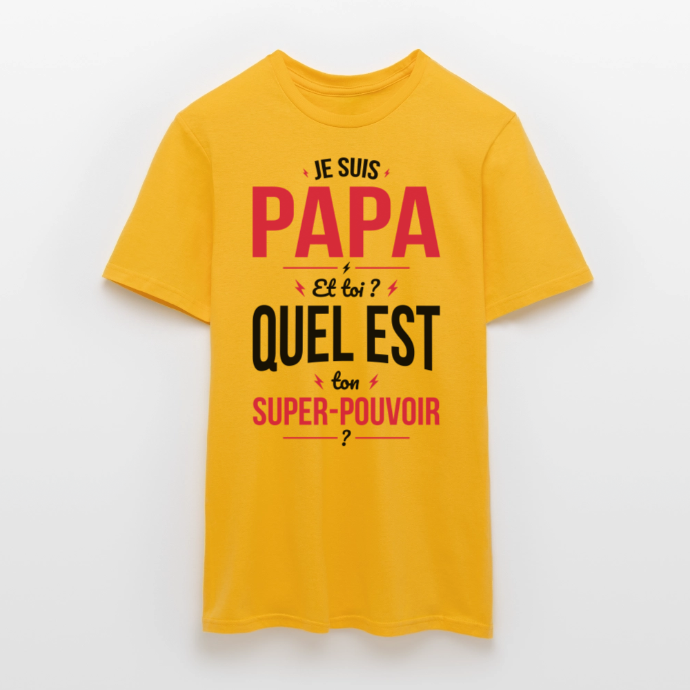 T-shirt Homme - Je suis Papa - Super-pouvoir - jaune