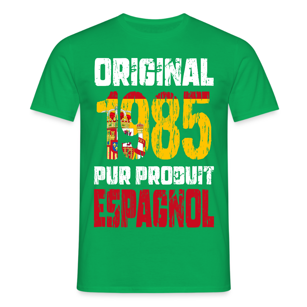 T-shirt Homme - Anniversaire 40 Ans - Original 1985 - Pur produit Espagnol - vert