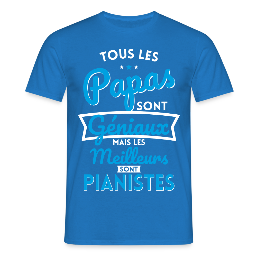 T-shirt Homme - Papas géniaux - Les meilleurs sont pianistes - bleu royal