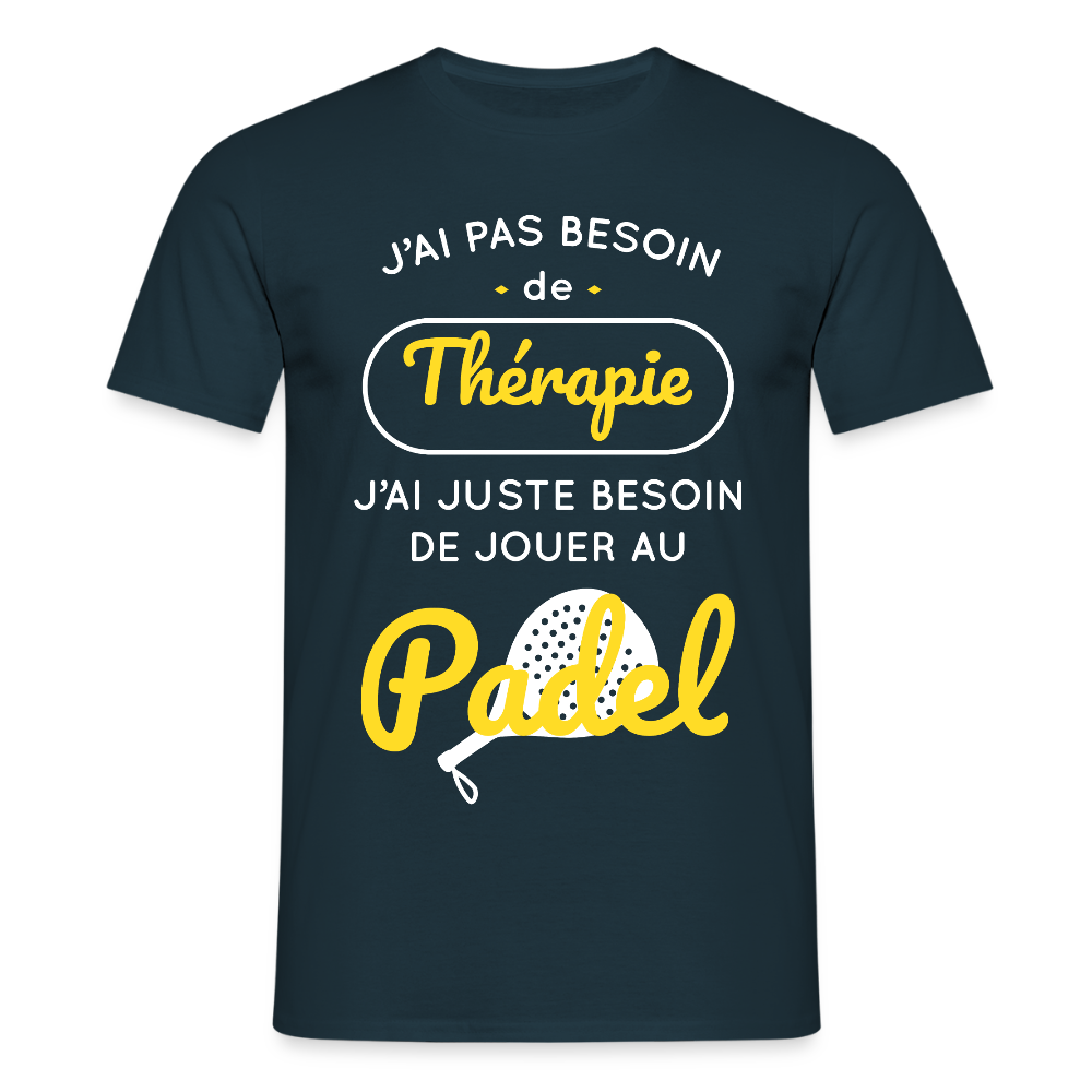 T-shirt Homme - Besoin De Jouer Au Padel - marine