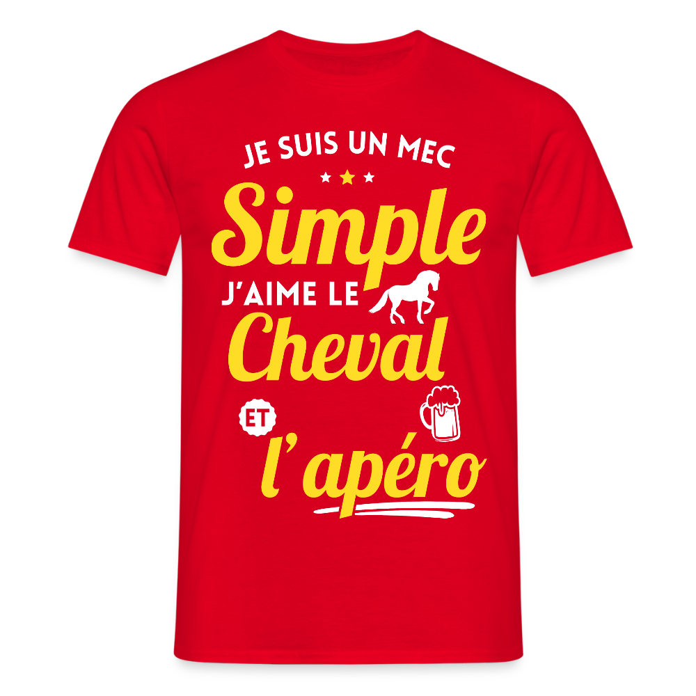 T-shirt Homme - J'aime le cheval et l'apéro - rouge
