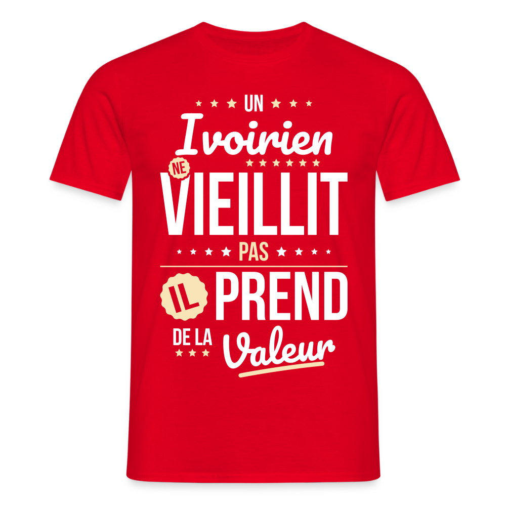 T-shirt Homme - Un Ivoirien ne vieillit pas - rouge