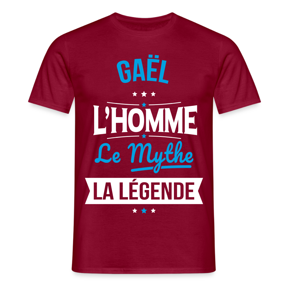 T-shirt Homme - Gaël - l'Homme - le Mythe - la Légende - rouge brique