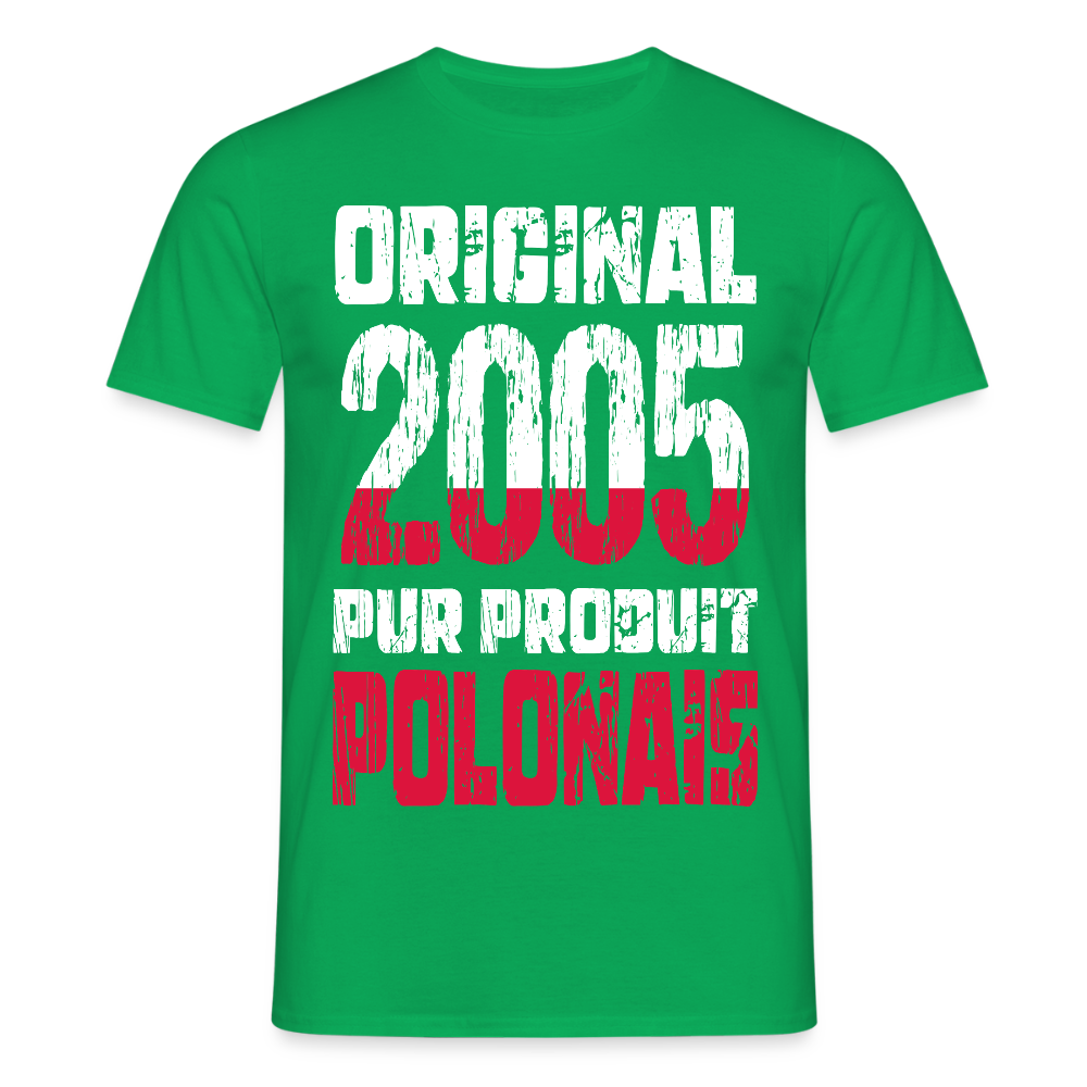 T-shirt Homme - Anniversaire 20 Ans - Original 2005 - Pur produit Polonais - vert