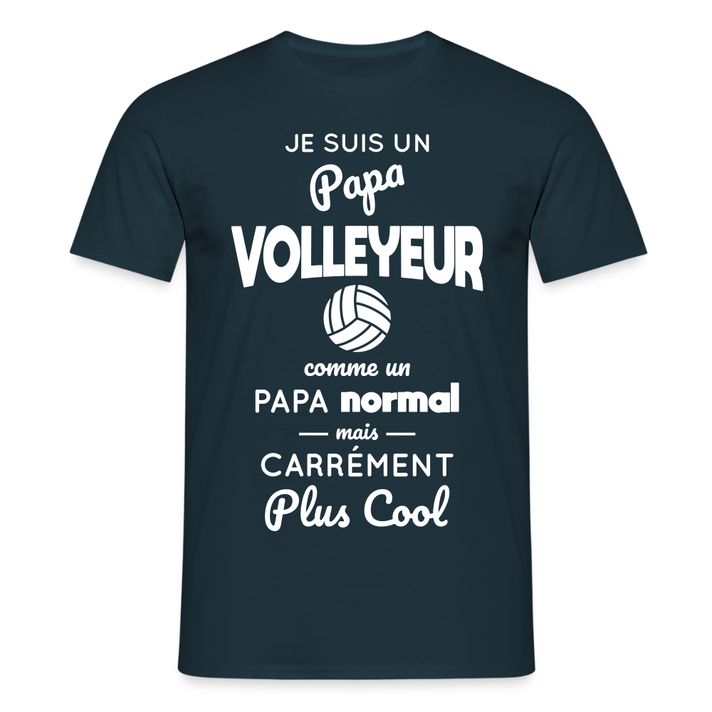 T-shirt Homme - Papa volleyeur plus cool - marine