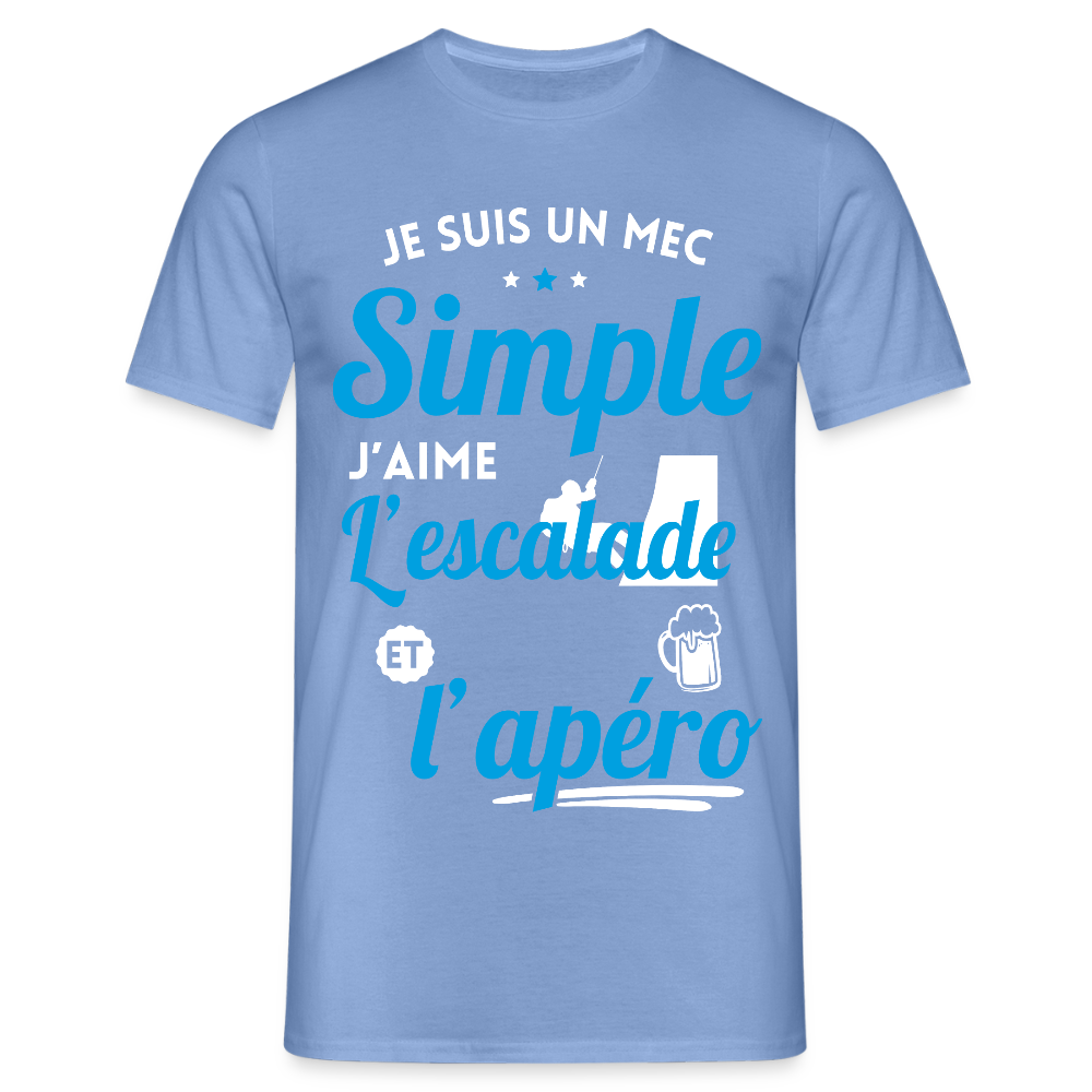 T-shirt Homme - J'aime l'escalade et l'apéro - carolina blue