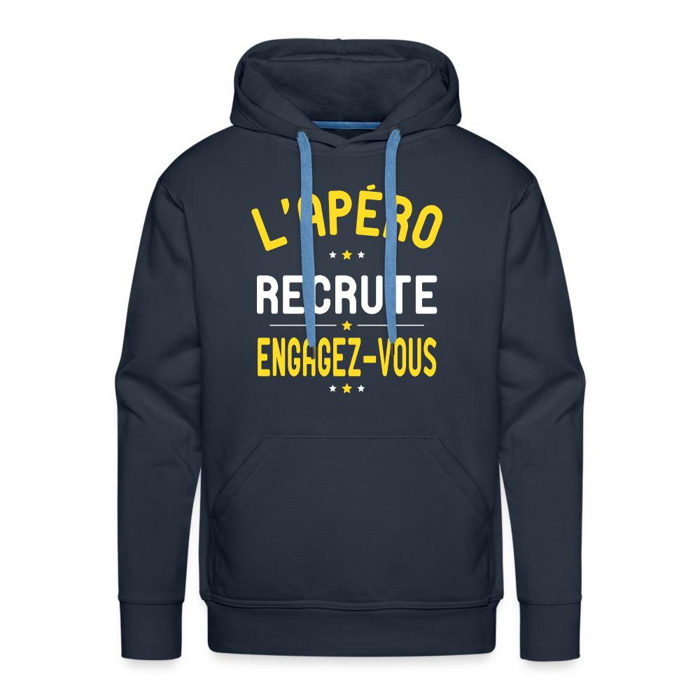 Sweat à capuche Premium Homme - L'apéro recrute - marine