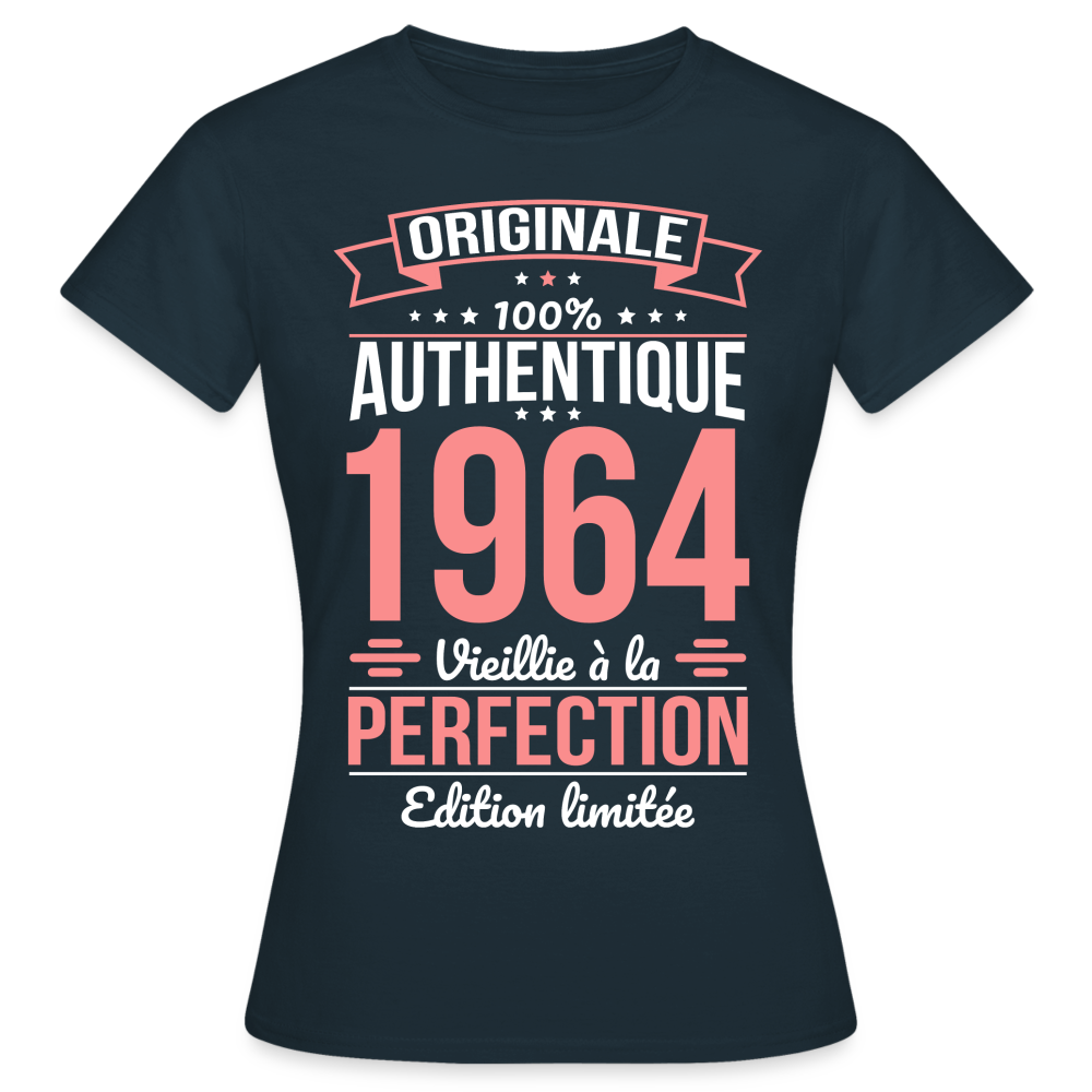 T-shirt Femme - Anniversaire 61 Ans - Originale 1964 - marine