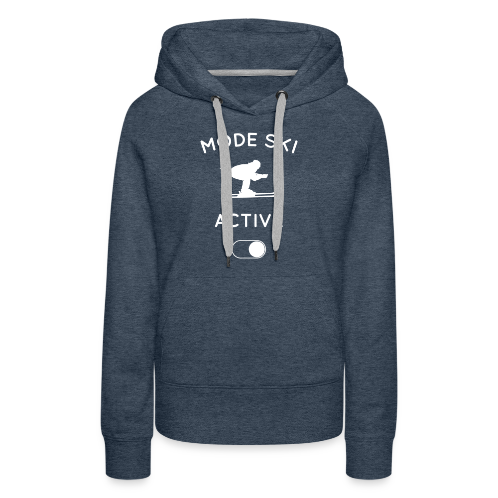Sweat à capuche Premium Femme - Mode ski activé - bleu jeans