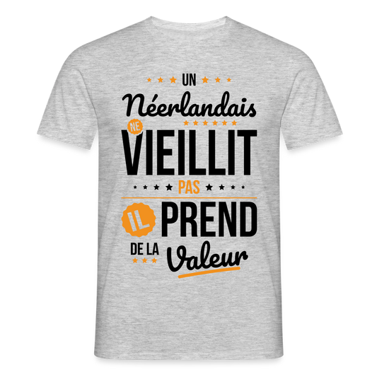 T-shirt Homme - Un Néerlandais ne vieillit pas - gris chiné