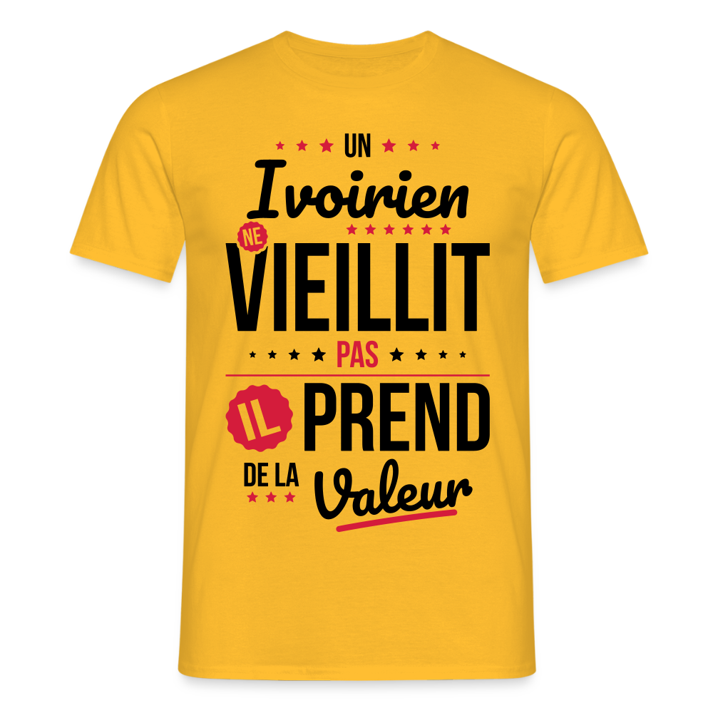 T-shirt Homme - Un Ivoirien ne vieillit pas - jaune