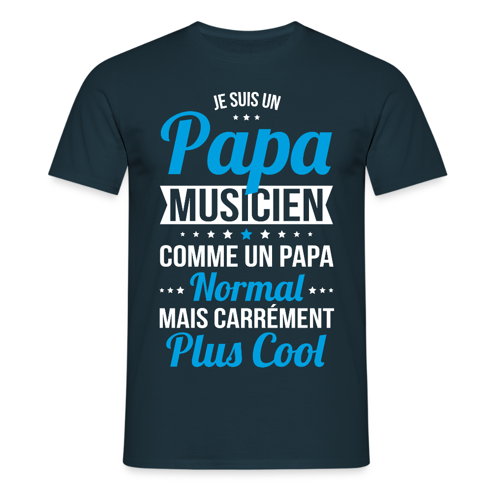 T-shirt Homme - Papa musicien plus cool - marine