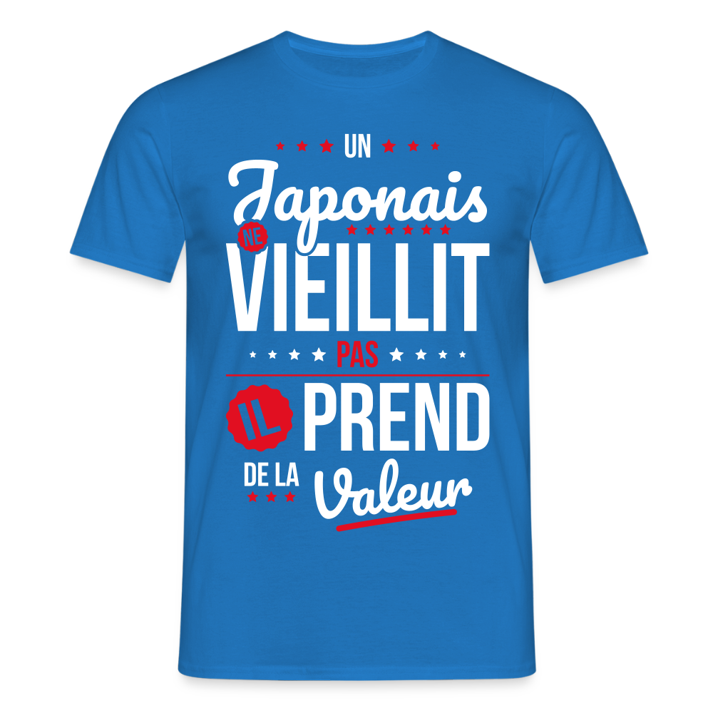 T-shirt Homme - Un Japonais ne vieillit pas - bleu royal