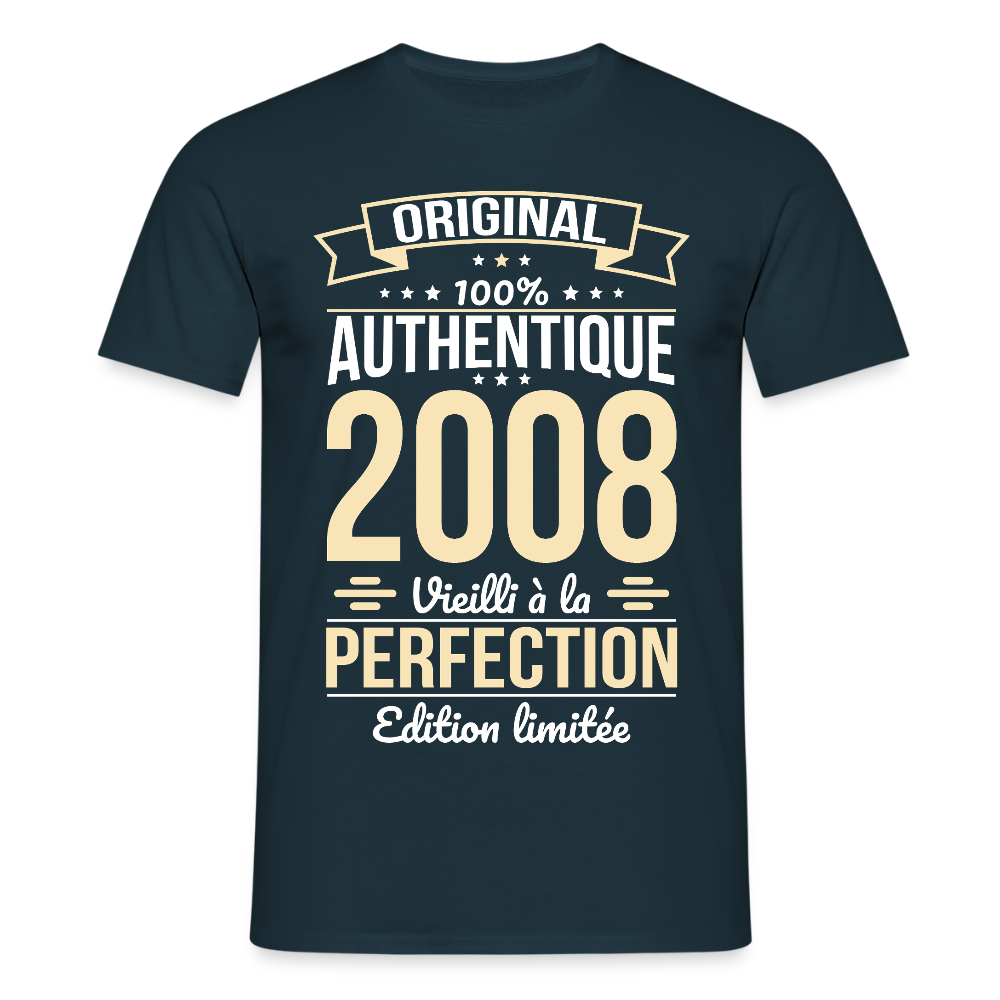 T-shirt anniversaire homme 18 ans – Original 2008 - marine