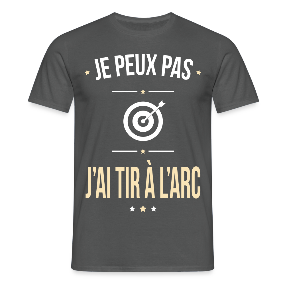 T-shirt Homme - Je peux pas j'ai tir à l'arc - charbon