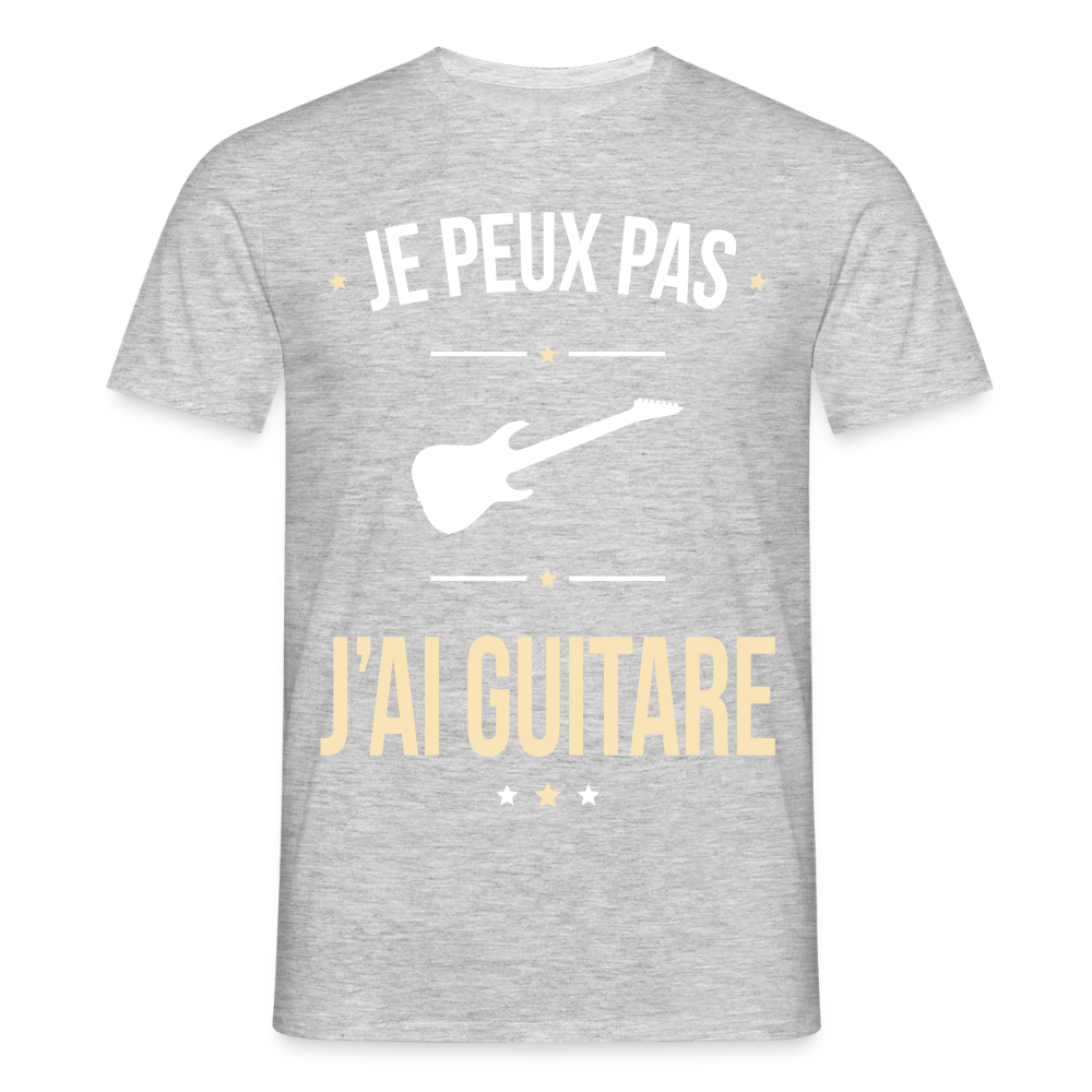 T-shirt Homme - Je peux pas j'ai Guitare - gris chiné