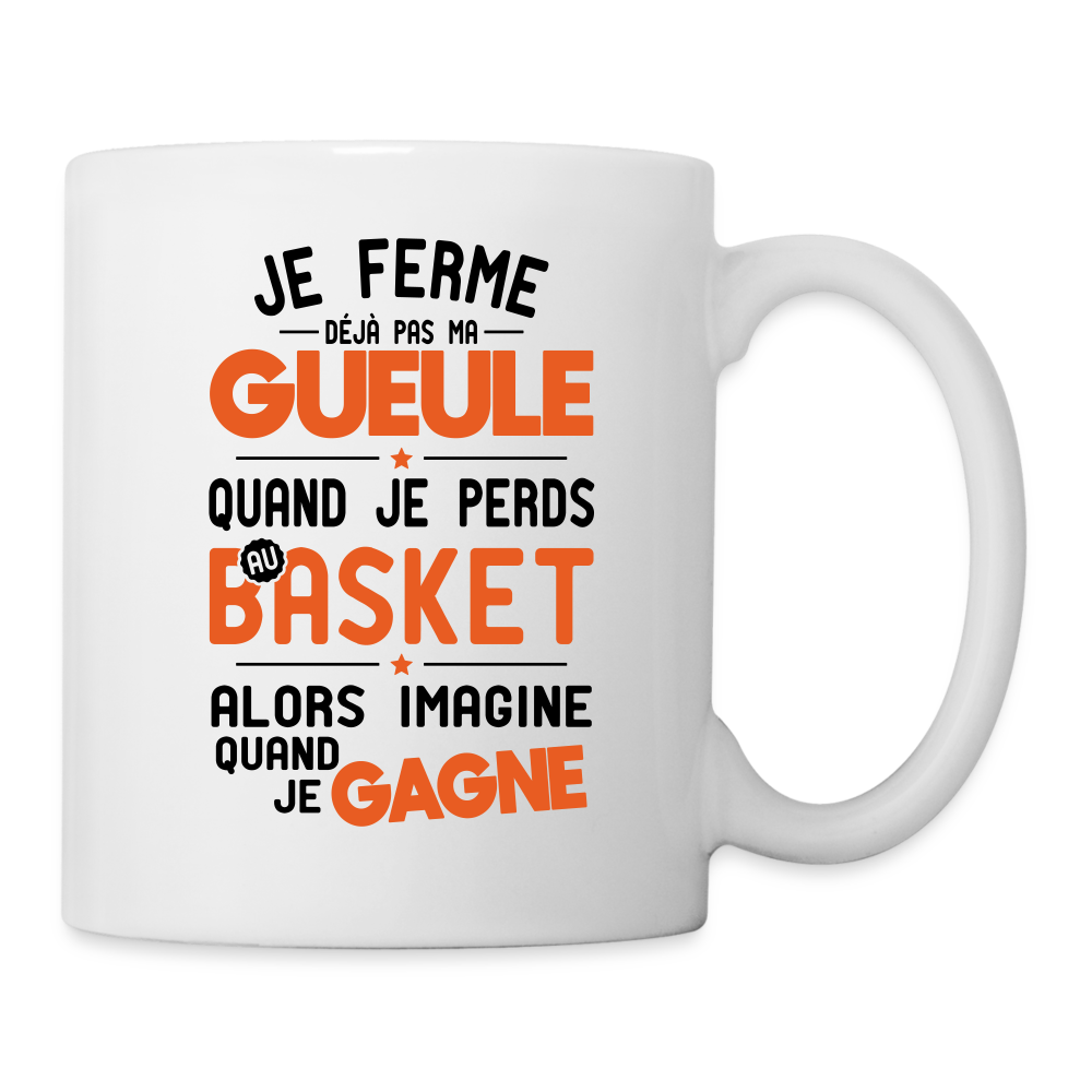 Mug blanc - Je ferme pas ma gueule quand je perds au basket - blanc